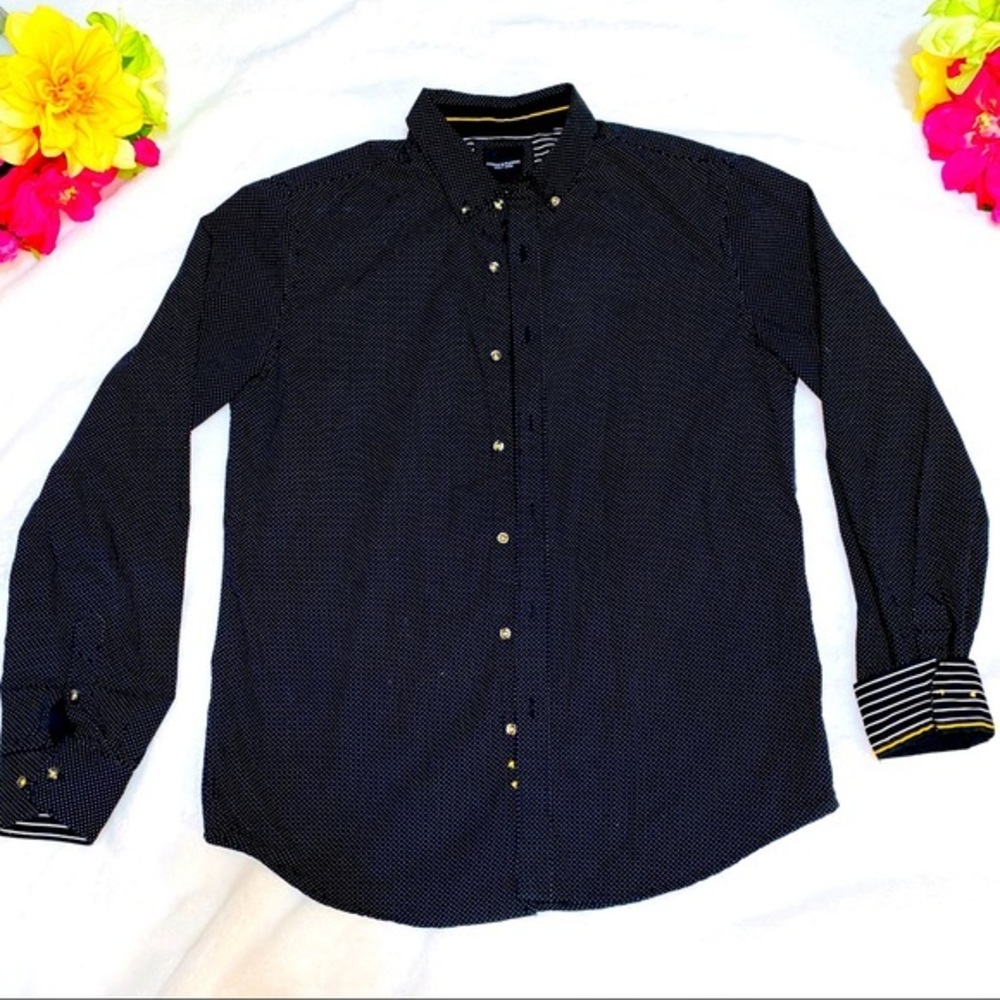 Polka dot and striped button down shirt